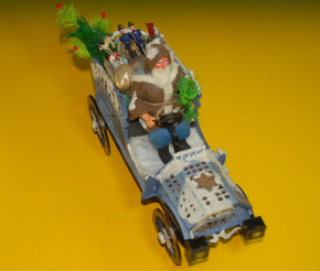 rare Santa Claus in the oldtimer with toys * around 1910-1915