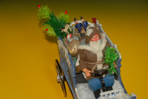 rare Santa Claus in the oldtimer with toys * around 1910-1915