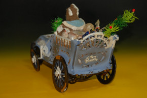 rare Santa Claus in the oldtimer with toys * around 1910-1915