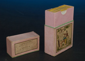 Biedermeier period geographical pack of cards * 86 hand-painted cards * France at 1820