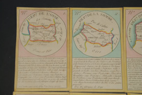 Biedermeier period geographical pack of cards * 86 hand-painted cards * France at 1820