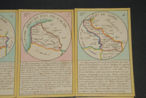 Biedermeier period geographical pack of cards * 86 hand-painted cards * France at 1820