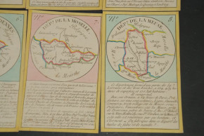 Biedermeier period geographical pack of cards * 86 hand-painted cards * France at 1820