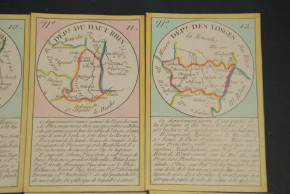 Biedermeier period geographical pack of cards * 86 hand-painted cards * France at 1820