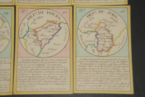 Biedermeier period geographical pack of cards * 86 hand-painted cards * France at 1820