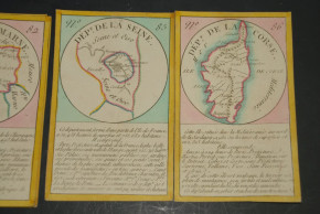 Biedermeier period geographical pack of cards * 86 hand-painted cards * France at 1820