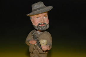 Head shaking figure from papier-mâché * Candybox - soldier with ammunition belt * at 1900