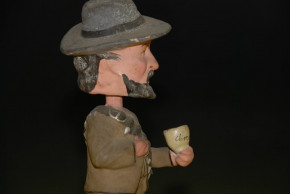 Head shaking figure from papier-mâché * Candybox - soldier with ammunition belt * at 1900