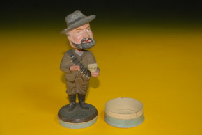 Head shaking figure from papier-mâché * Candybox - soldier with ammunition belt * at 1900