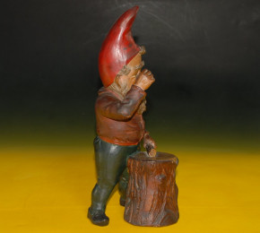 antique dwarf - gnome * grandfather at the wood chopping * at 1900