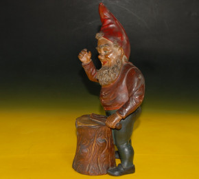 antique dwarf - gnome * grandfather at the wood chopping * at 1900