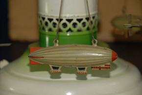 Penny Toy airman merry-go-round with 3 zeppelins & 3 aeroplanes in the box * Germany at 1910-1920