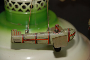 Penny Toy airman merry-go-round with 3 zeppelins & 3 aeroplanes in the box * Germany at 1910-1920