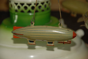 Penny Toy airman merry-go-round with 3 zeppelins & 3 aeroplanes in the box * Germany at 1910-1920