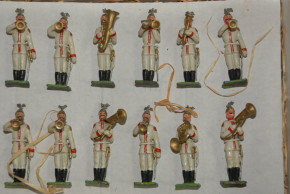 Heyde Zinnfiguren * Garde du Corps 20 Standmusiker mit Musikwerk Nr. 347 im O.K. * um 1900