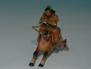 Georg Heyde Zinnfigur * großer Indianer schießend zu Pferd * um 1900