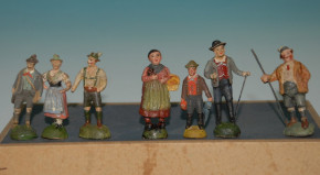 Pfeiffer Vienna * 7 miniature railway figures for trace of 0 * at 1900-1910