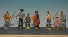 Pfeiffer Vienna * 7 miniature railway figures for trace of 0 * at 1900-1910