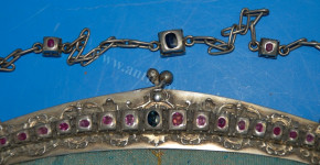 splendid pearl bag with Middle Eastern palace * silver & half precious stones at 1860