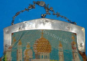 splendid pearl bag with Middle Eastern palace * silver & half precious stones at 1860