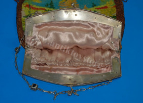 splendid pearl bag with Middle Eastern palace * silver & half precious stones at 1860