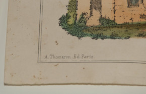 6 antique hand-painted buildings do a jigsaw puzzle * manufactory A. Thomaron Paris * at 1850/1860