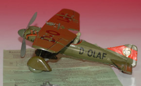 Tipp & Co. Heinkel 51 Bombenflieger D-OLAF * Blech litho. * Nbg. 1934