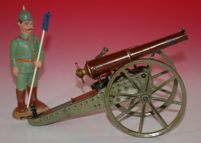 Märklin Feld Artillerie Kanone Nr. 8007/1 & Soldaten Figur H 16,5 cm * ab 1904