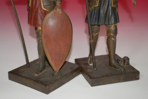 2 große Ritter Figuren * Holz geschnitzt & handbemalt * um 1800