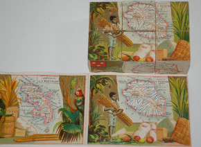 antique Puzzle * Geographical study of France & Colonies * at 1870/1880