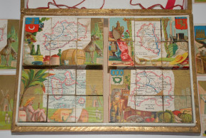 antique Puzzle * Geographical study of France & Colonies * at 1870/1880