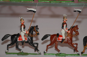 Heyde, Georg tin figures * 12 pieces Prussian Guards du Corps trotting * 1.9 inch figures in box No. 69 * at 1900