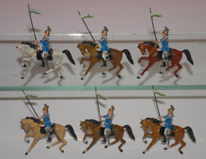 Heyde, Georg pewter figures * 6 pieces Saxon Guard riders * 1.9 inch figures series * at 1900