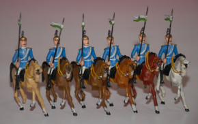 Heyde, Georg pewter figures * 6 pieces Saxon Guard riders * 1.9 inch figures series * at 1900