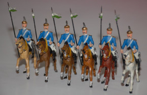 Heyde, Georg pewter figures * 6 pieces Saxon Guard riders * 1.9 inch figures series * at 1900