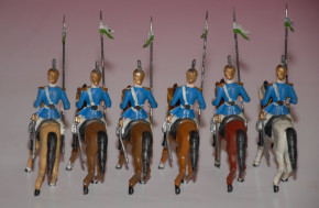 Heyde, Georg pewter figures * 6 pieces Saxon Guard riders * 1.9 inch figures series * at 1900