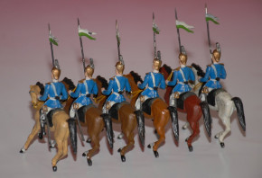 Heyde, Georg pewter figures * 6 pieces Saxon Guard riders * 1.9 inch figures series * at 1900