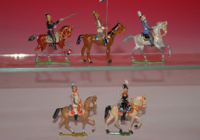 Heyde & Spenkuch pewter figures * 5 different rider figures * 1.9 inch figures series * at 1900