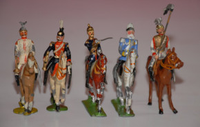 Heyde & Spenkuch pewter figures * 5 different rider figures * 1.9 inch figures series * at 1900