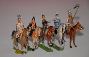 Heyde & Spenkuch pewter figures * 5 different rider figures * 1.9 inch figures series * at 1900