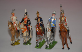 Heyde & Spenkuch pewter figures * 5 different rider figures * 1.9 inch figures series * at 1900