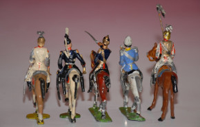 Heyde & Spenkuch pewter figures * 5 different rider figures * 1.9 inch figures series * at 1900