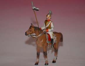 Heyde Zinnfigur * großer 6,5 cm Reiter - Preussische Garde du Corps * um 1900