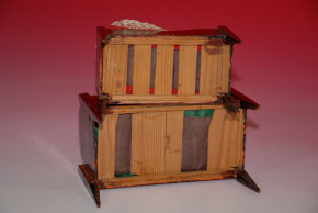 2 antique dollhouse beds from the late Biedermeier period * 1860/1880