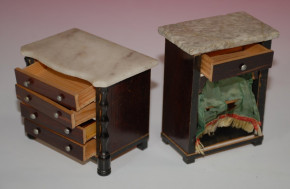 2 antique dollhouses chest of drawers with marble plates * c. 1860/1880