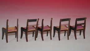 5 antique dollhouses chairs with silk cover to make * at 1860/1880