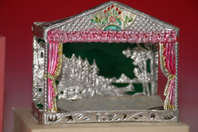 Miniature dollhouse Kasperl-Theater * pewter handpainted * Germany at 1900