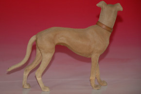 antique doll dog * papier mâché greyhound candybox * Germany at 1890