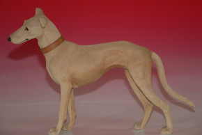 antique doll dog * papier mâché greyhound candybox * Germany at 1890