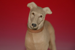 antique doll dog * papier mâché greyhound candybox * Germany at 1890